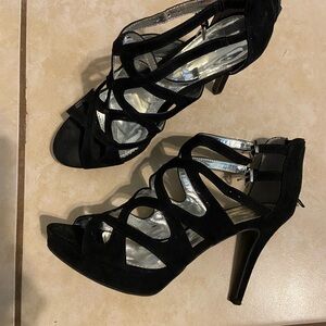Report Black Strappy Heels